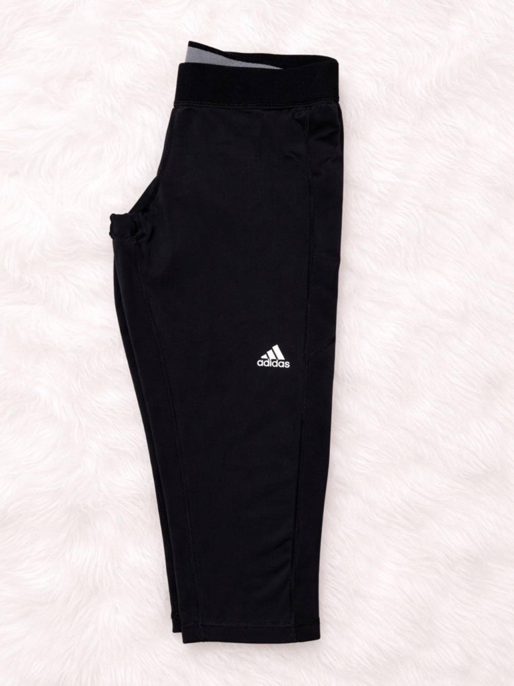 Adidas Techfit Black Cropped Leggings Medium Compression Climalite Size M - Picture 2 of 4